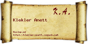Klekler Anett névjegykártya